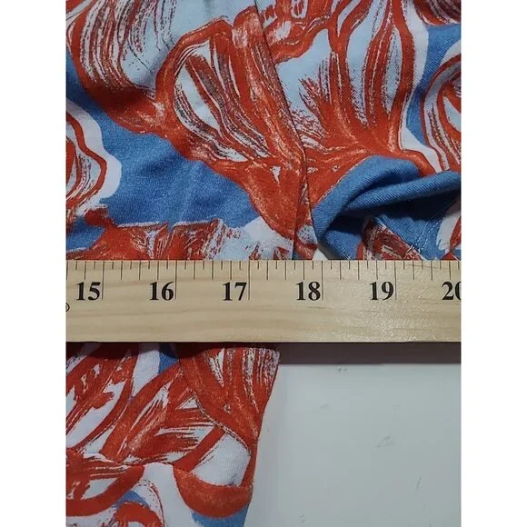 Soft Surroundings Maxi Dress L Blue Red Floral Twist Front Empire Soft Knit - Picture 12 of 14